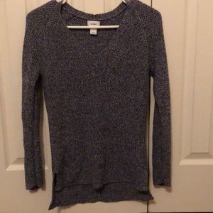 Blue V-neck sweater